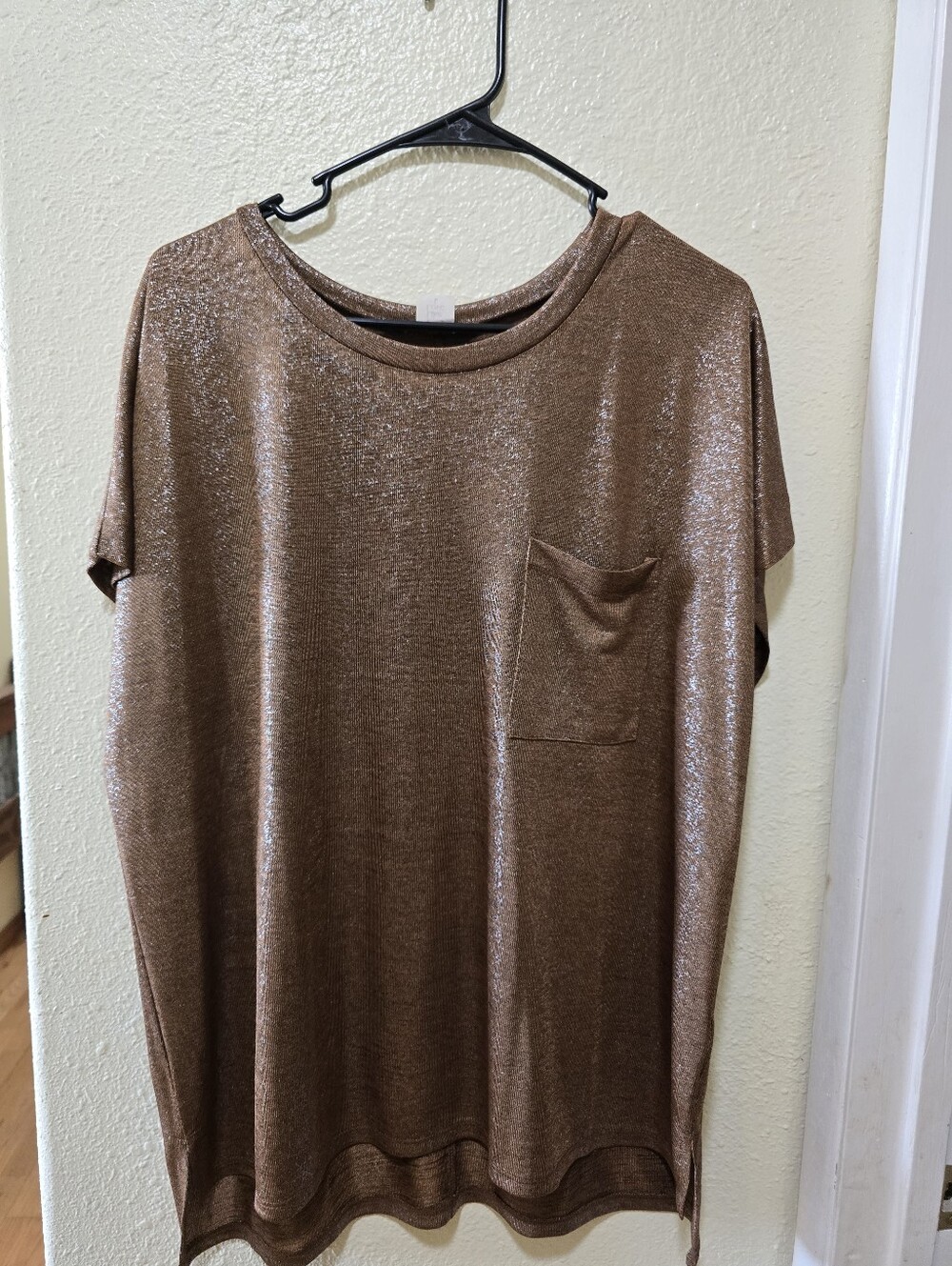 Like Love Shimmery Bronze Pocket Tee